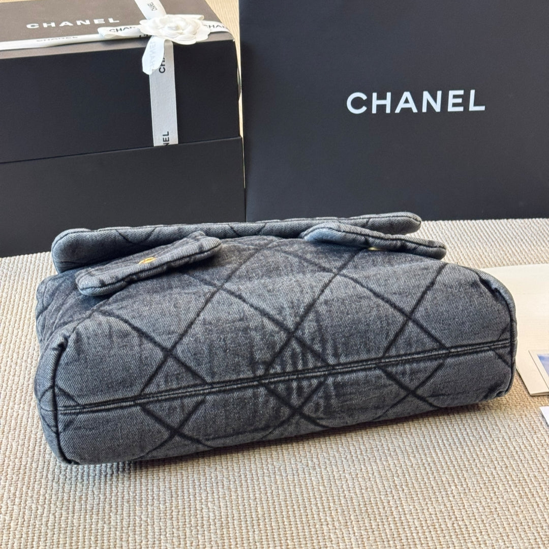 Denim Chiffon Fabric Vintage Bag