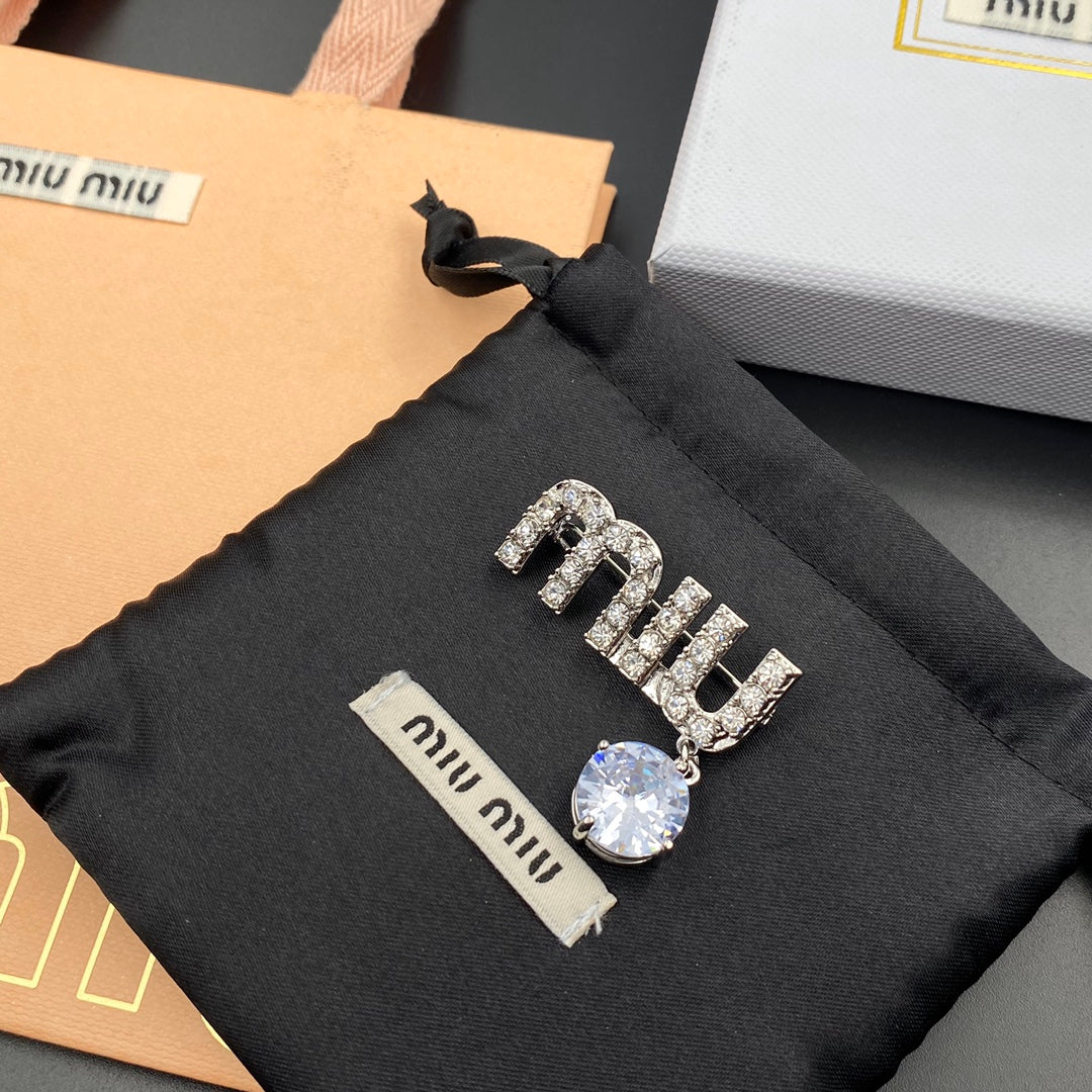 Full Diamond Pendant Brooch