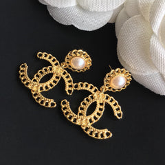 Hollow-out Letter Knitted Earrings