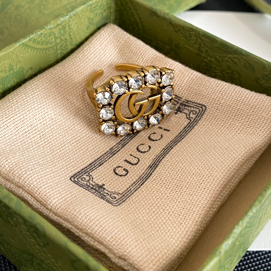 Vintage Diamond Hollow Open Ring