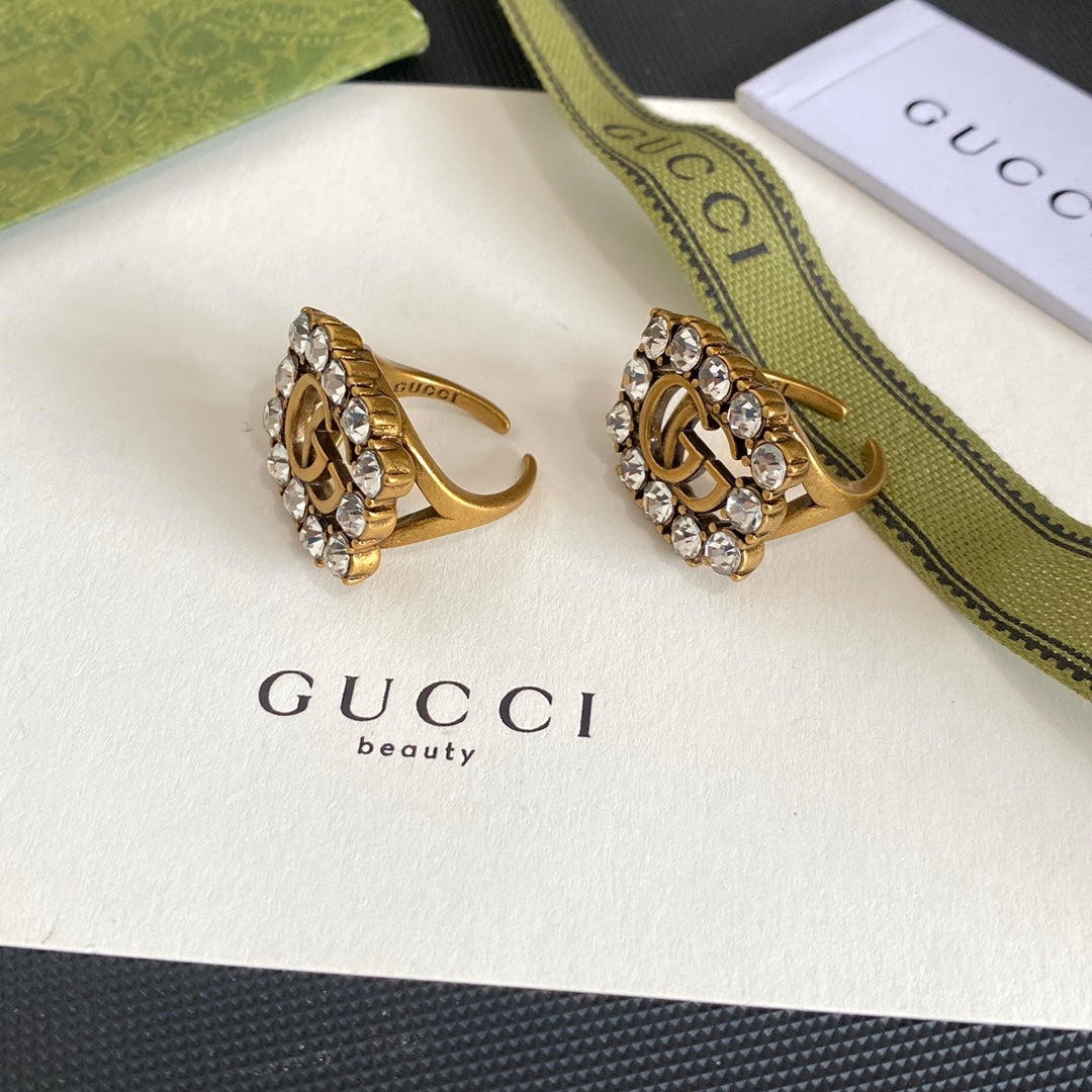 Vintage Diamond Hollow Open Ring