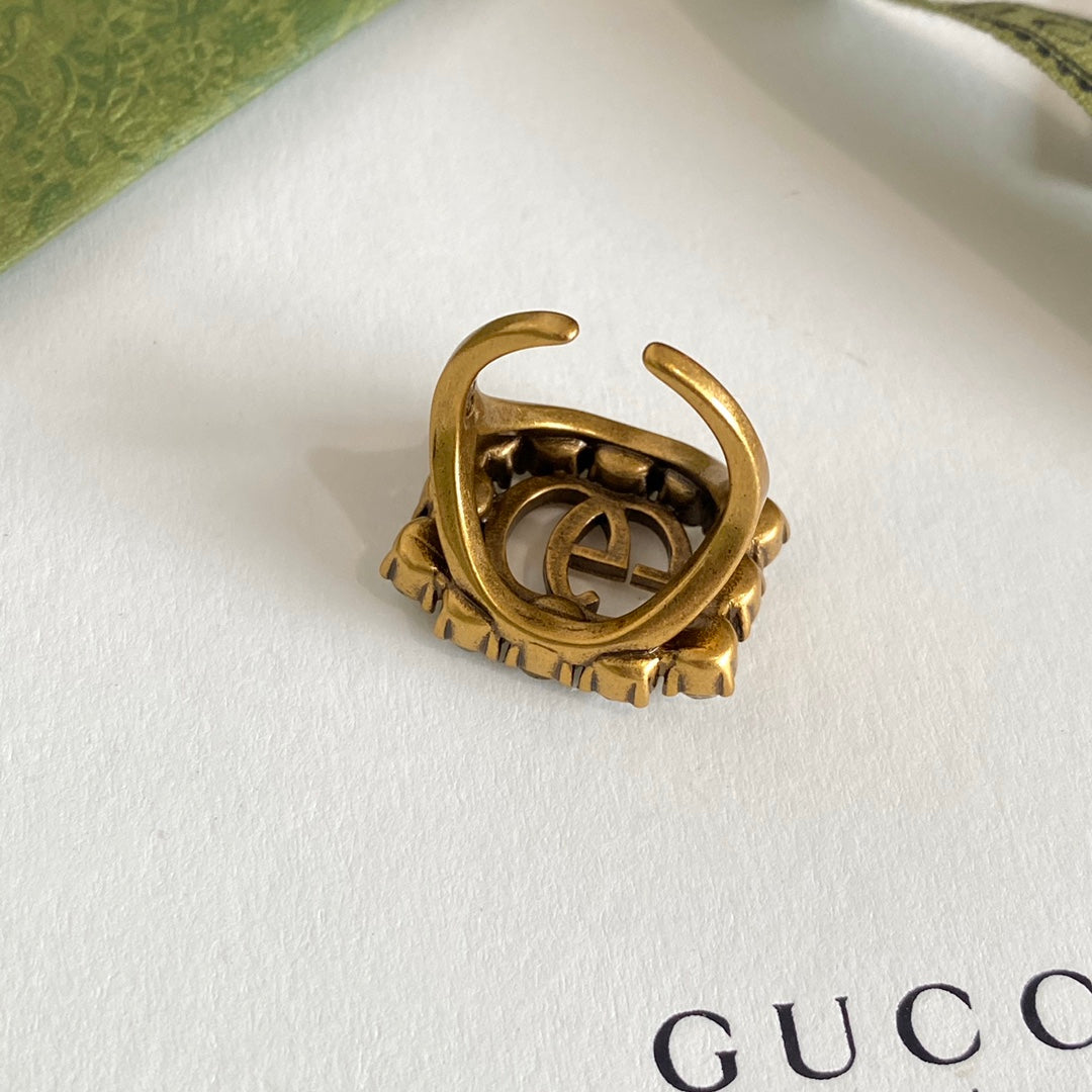 Vintage Diamond Hollow Open Ring