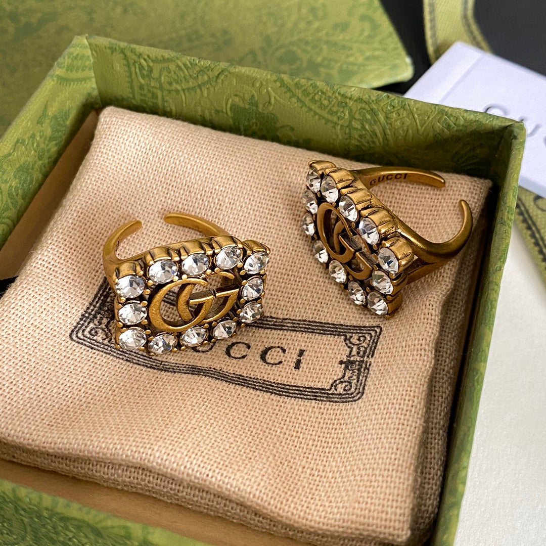 Vintage Diamond Hollow Open Ring
