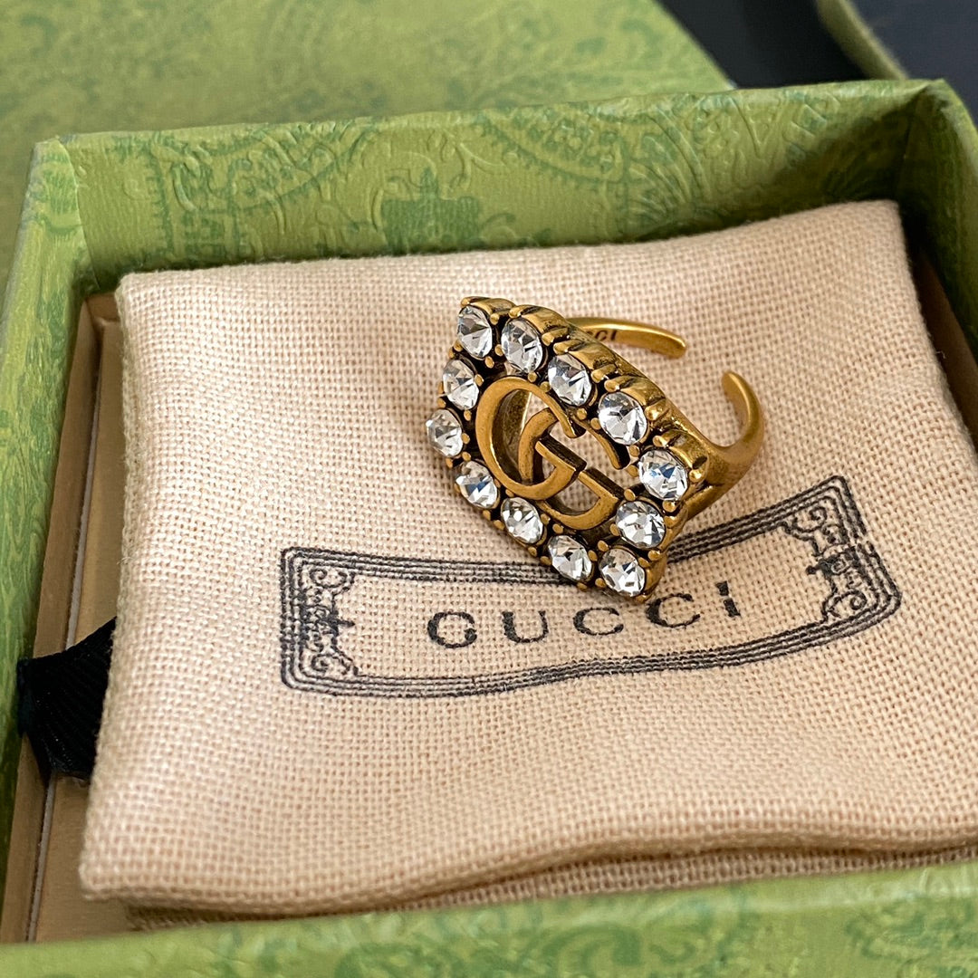 Vintage Diamond Hollow Open Ring