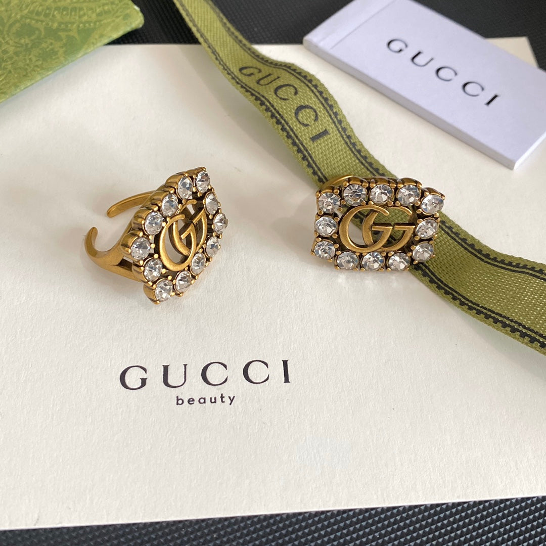 Vintage Diamond Hollow Open Ring