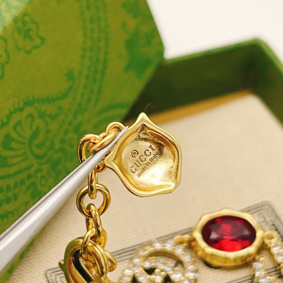 Double Diamond Ruby Bracelet