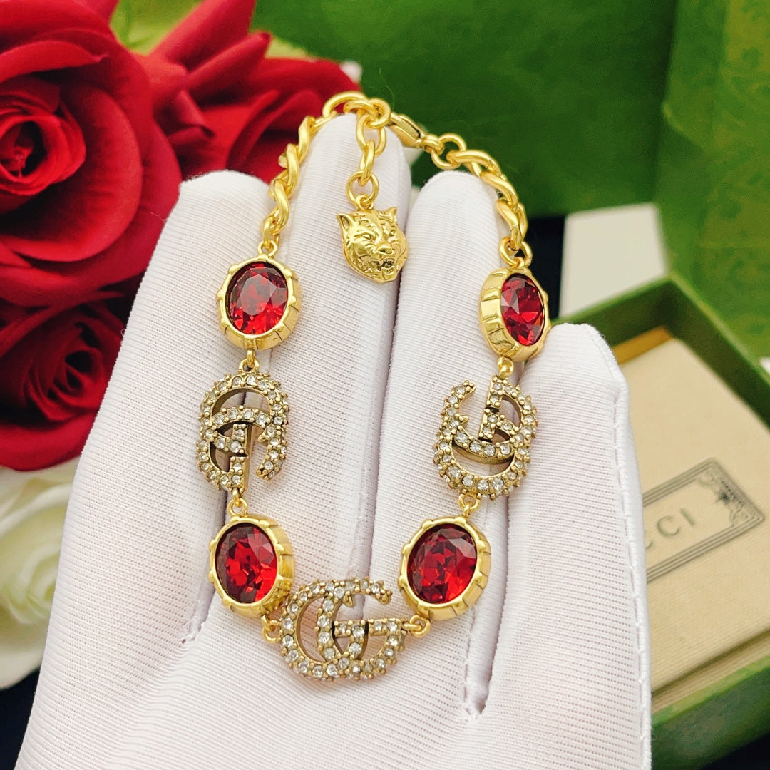 Double Diamond Ruby Bracelet