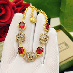 Double Diamond Ruby Bracelet