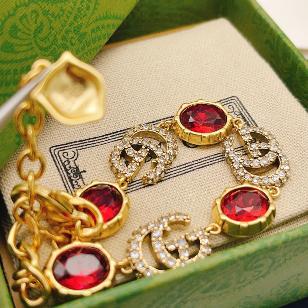 Double Diamond Ruby Bracelet