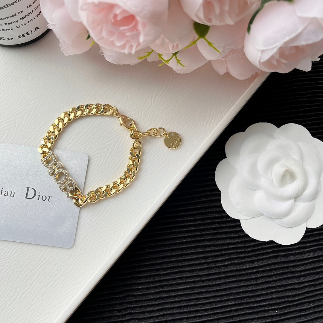 Crystal letter bracelet and necklace