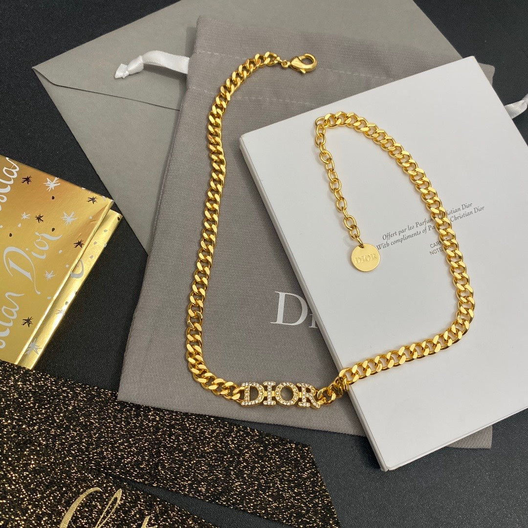 Crystal letter bracelet and necklace