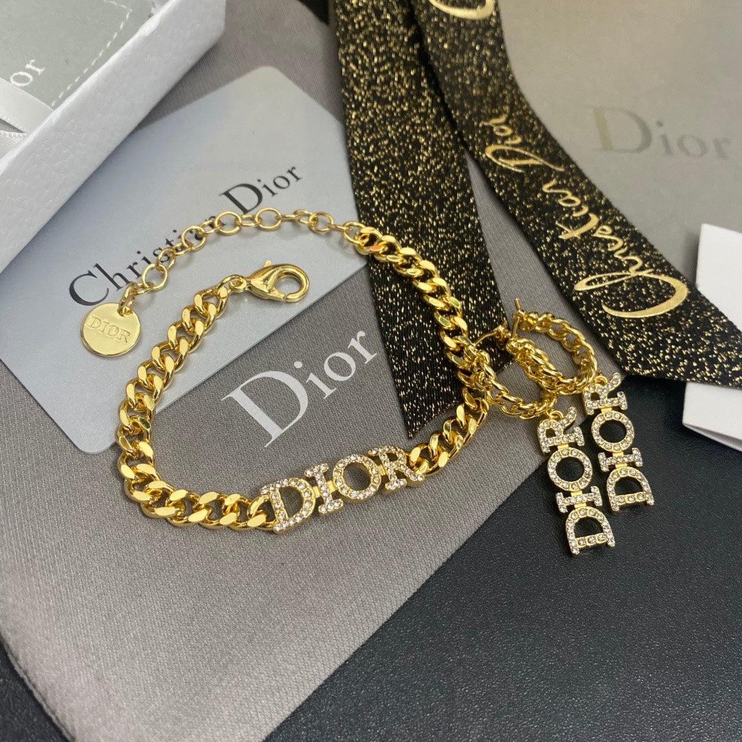 Crystal letter bracelet and necklace