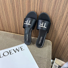 Silk diamond flat slippers