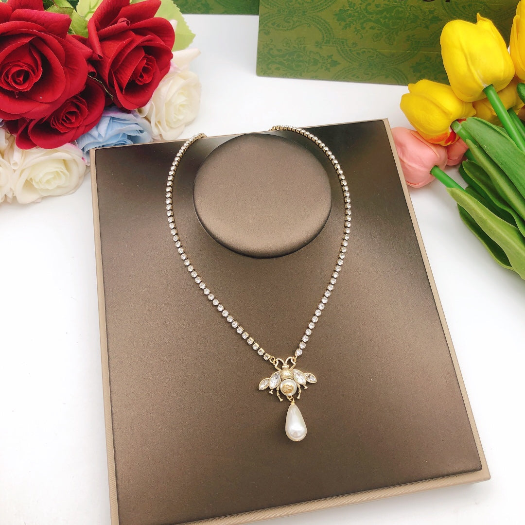Bee Pearl Necklace