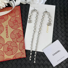 Long crystal earrings