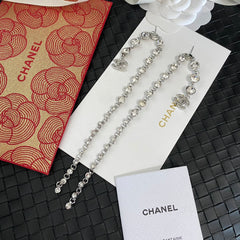 Long crystal earrings