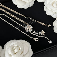 Four-Leaf Clover Star Crystal Necklace