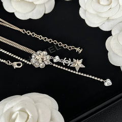 Four-Leaf Clover Star Crystal Necklace