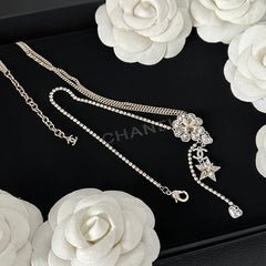 Four-Leaf Clover Star Crystal Necklace