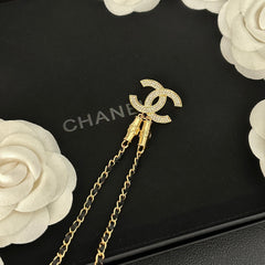 Gold Pendant Metal Leather Necklace