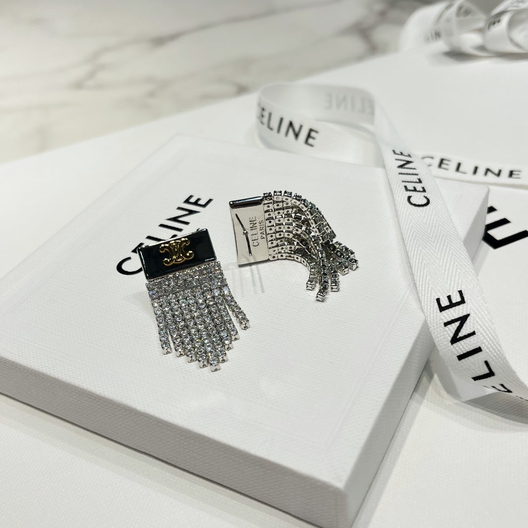 Arc de Triomphe Tassel Crystal Earrings