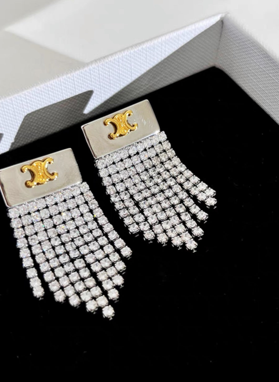 Arc de Triomphe Tassel Crystal Earrings