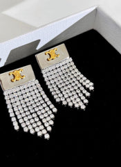 Arc de Triomphe Tassel Crystal Earrings