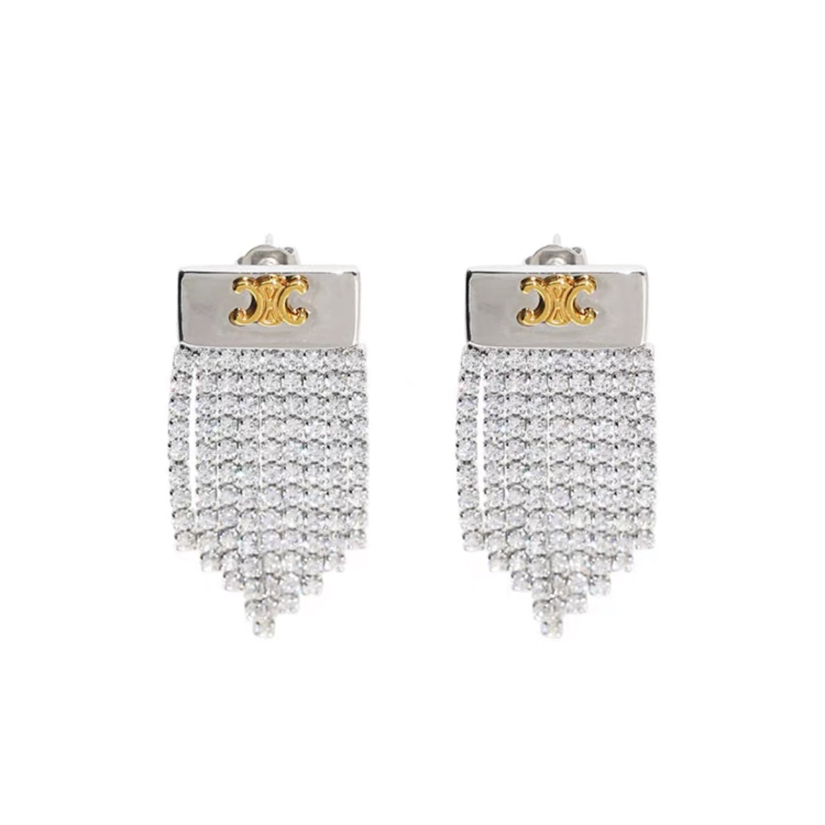 Arc de Triomphe Tassel Crystal Earrings