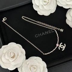 Pink diamond crystal necklace