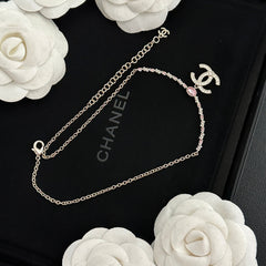 Pink diamond crystal necklace