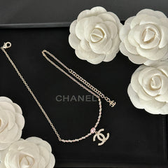 Pink diamond crystal necklace