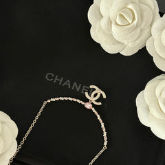 Pink diamond crystal necklace
