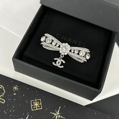 Full Diamond Bow Brooch
