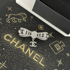 Full Diamond Bow Brooch