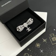 Full Diamond Bow Brooch
