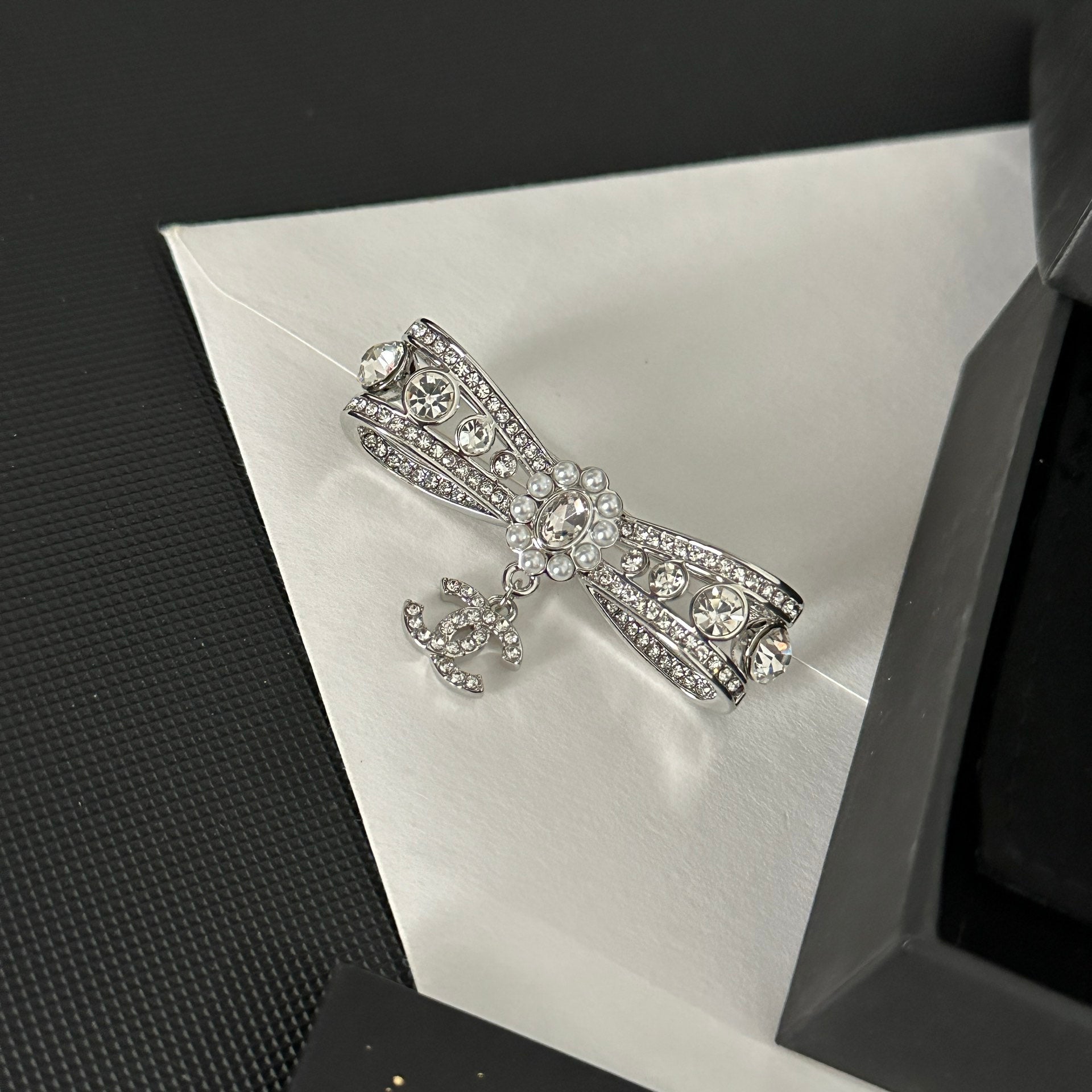 Full Diamond Bow Brooch
