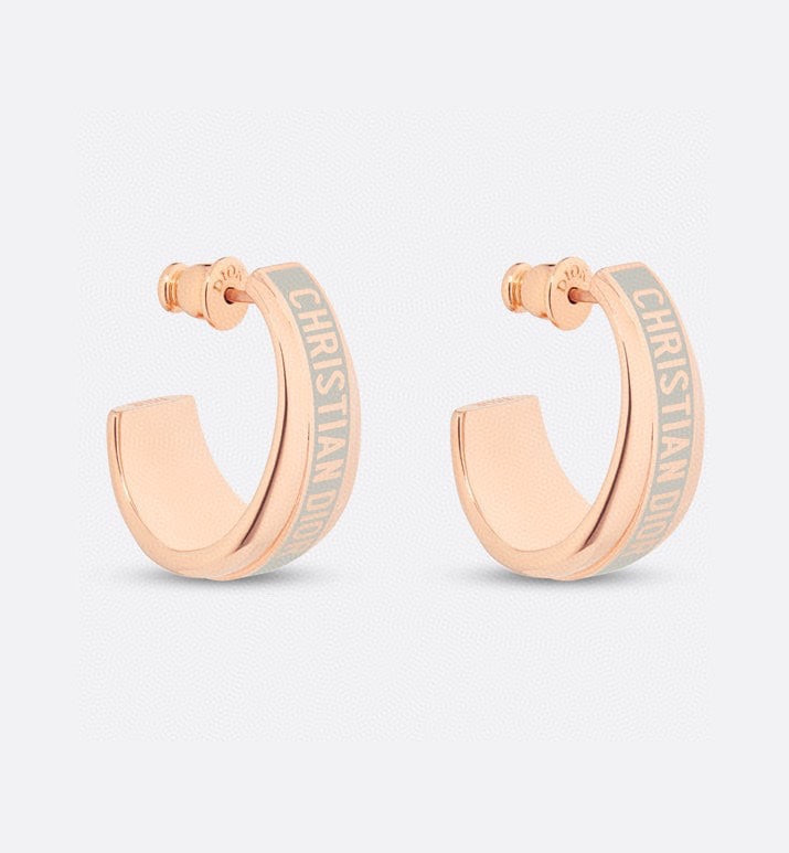 Rose Gold Oil Drop Letter Earrings