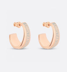 Rose Gold Oil Drop Letter Earrings