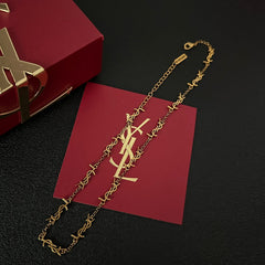 Necklace with engraved letters