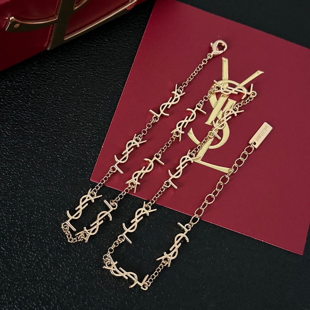 Necklace with engraved letters
