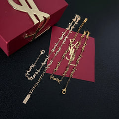 Necklace with engraved letters