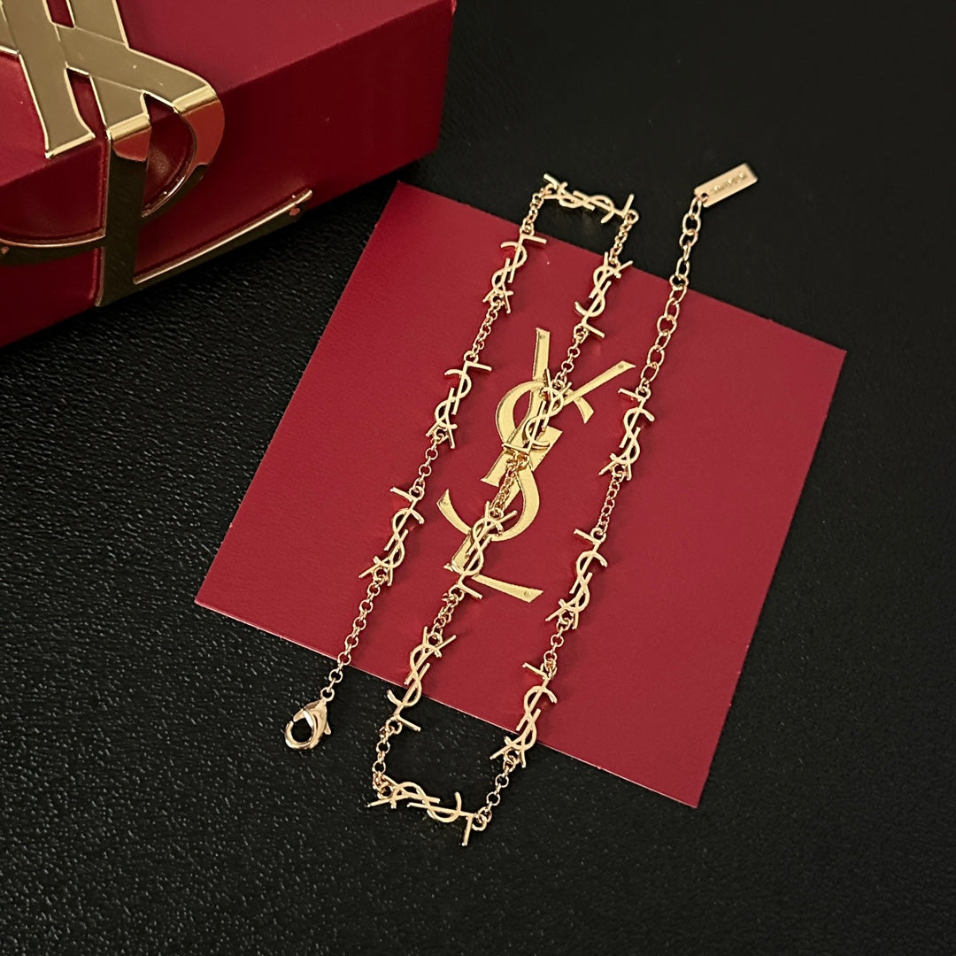 Necklace with engraved letters