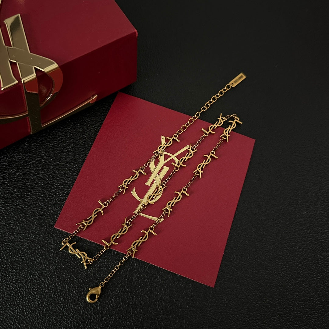 Necklace with engraved letters