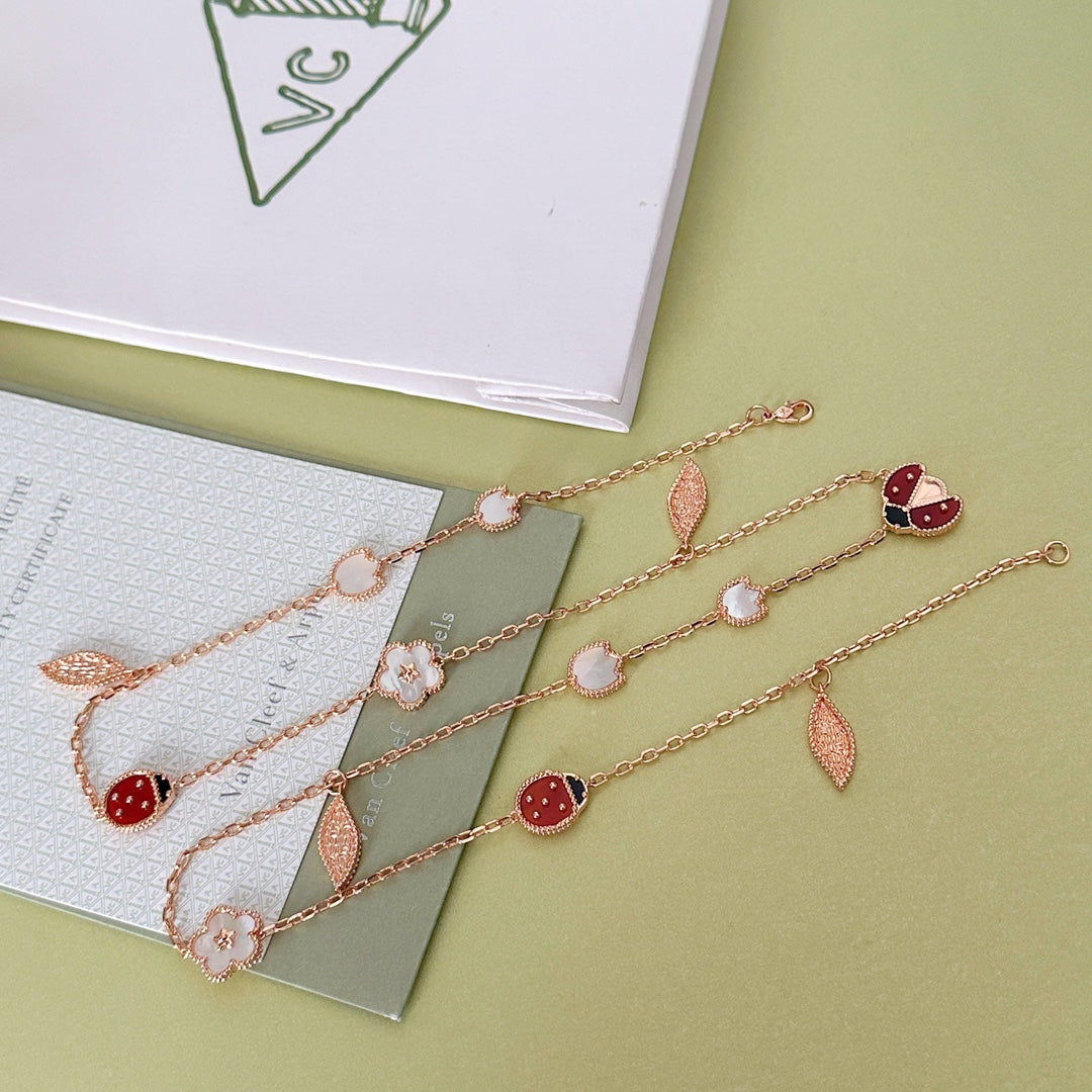 Lucky Four-Leaf Clover Ladybug Necklace