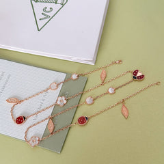 Lucky Four-Leaf Clover Ladybug Necklace