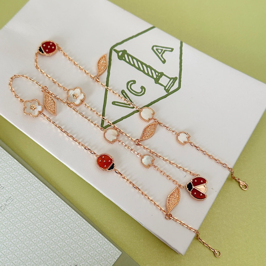 Lucky Four-Leaf Clover Ladybug Necklace