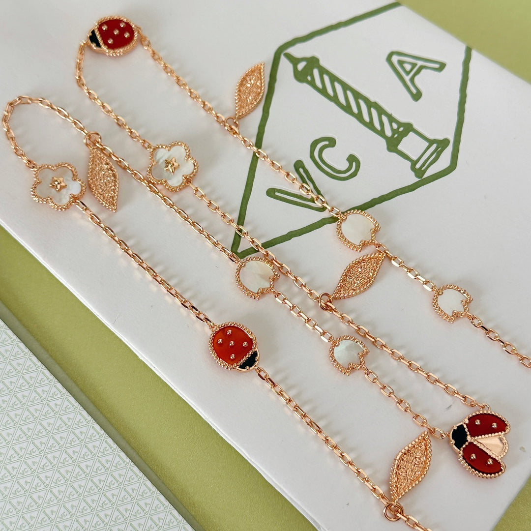 Lucky Four-Leaf Clover Ladybug Necklace