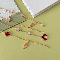 Lucky Four-Leaf Clover Ladybug Necklace