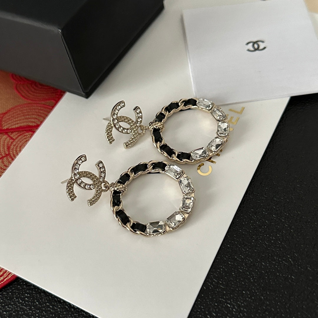 Diamond hoop earrings