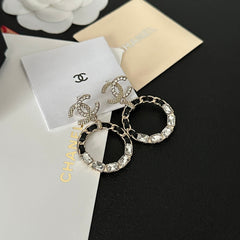 Diamond hoop earrings